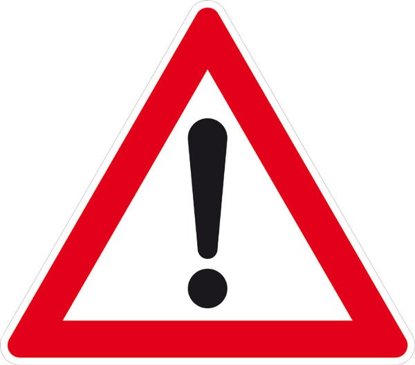 Warning sign with exclamation mark